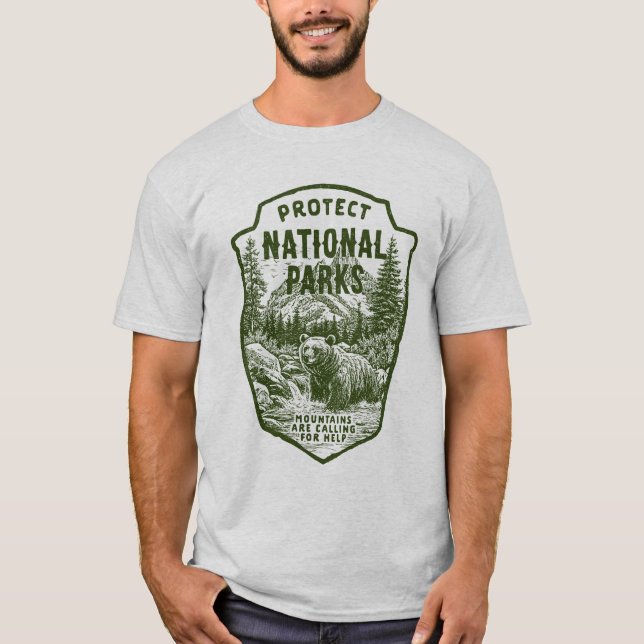Schützen Sie den nationalen Parkbär Grafisch T-Shirt (Vorderseite)