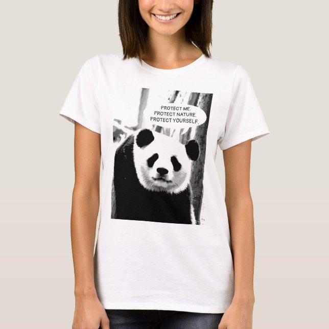 Schützen Sie den Panda-Bär mit eigenem Text - Frau T-Shirt (Vorderseite)