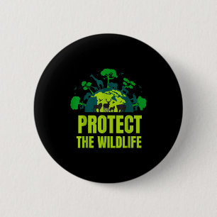 Schützen Sie die Natur der Wildtiere am Tag der Er Button
