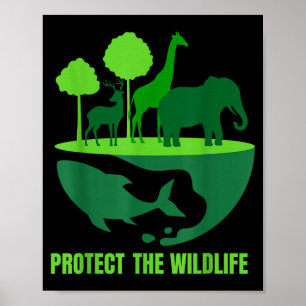 Schützen Sie die Tierwelt _ Naturschutz Erde Poster