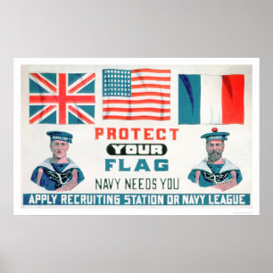 Schützen Sie Ihre Flagge - Navy Needs Sie (US02143 Poster