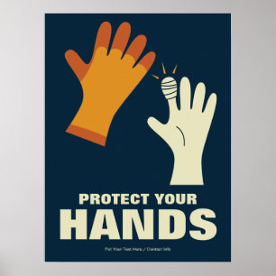 Schützen Sie Ihre Hände Arbeitsplatzsicherheit Ret Poster