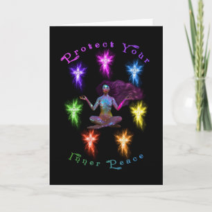 Schützen Sie Ihre innere Friedensfrau Chakra  Karte