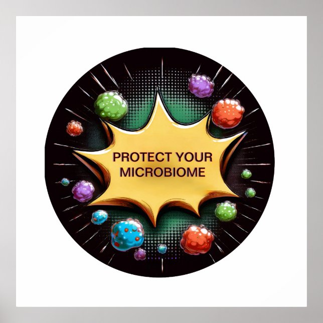 Schützen Sie Ihre Mikrobiom-Probiotika für die Ges Poster (Vorne)