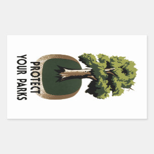 Schützen Sie Ihre Parks Rechteckiger Aufkleber