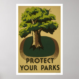 Schützen Sie Ihre Parks WPA 1938 Poster