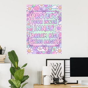 Schützen Sie Ihren Frieden Doodle Art Poster Sel