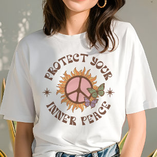 Schützen Sie Ihren inneren Frieden Retro Boho Sun Tri-Blend Shirt