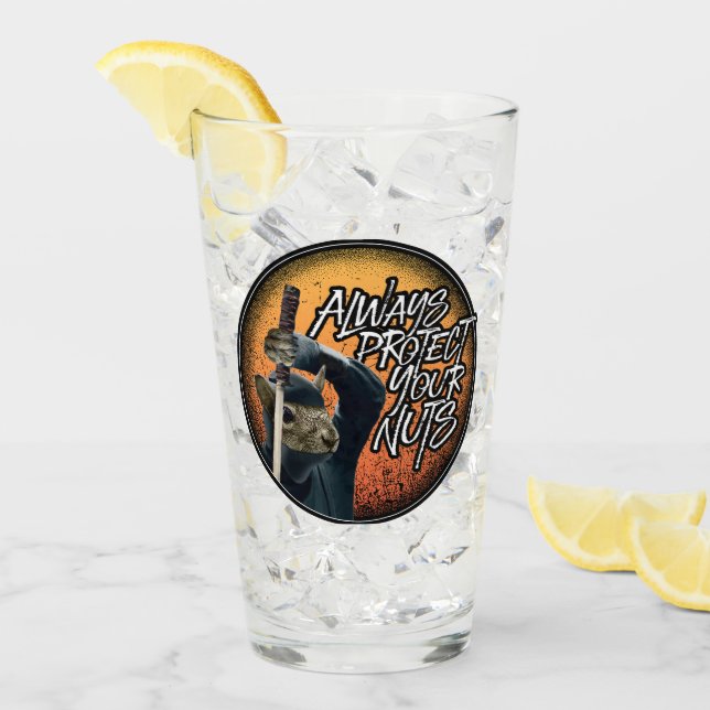 Schützen Sie immer Ihre Nüsse - lustiges Ninja-Eic Glas (Vorderseite Ice)