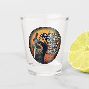 Schützen Sie immer Ihre Nüsse - lustiges Ninja-Eic Schnapsglas