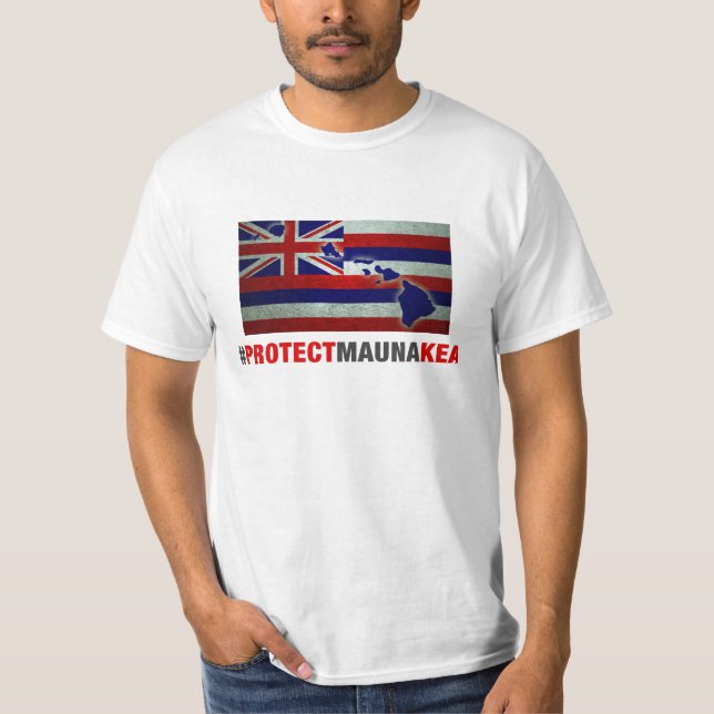 Schützen Sie Mauna Kea - Hawaii-Staats-Flagge T-Shirt (Vorderseite)