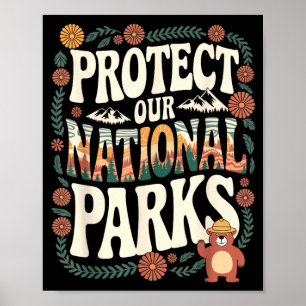 Schützen Sie Nationalparks Retro-Angeln Natur Poster