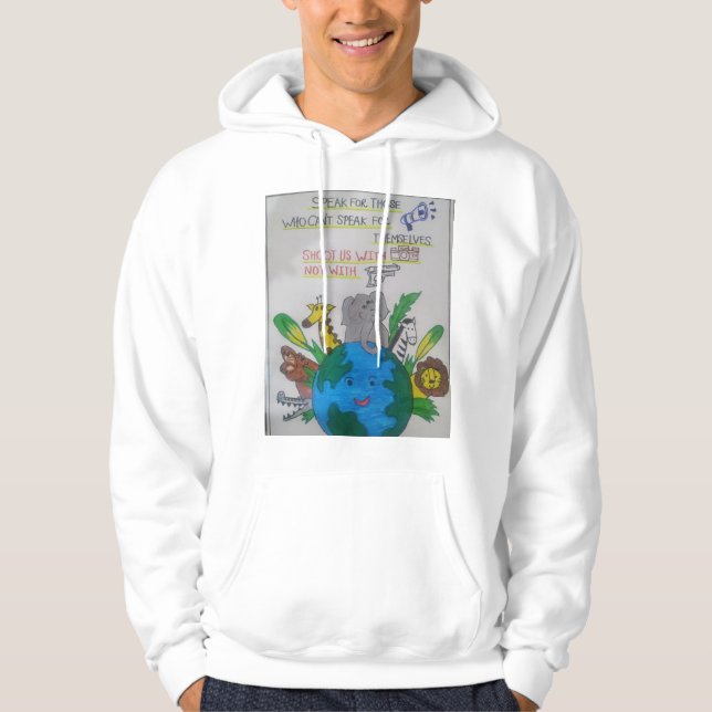 "Schützen Sie Pfauen, Rette Leben 🐾 🌍" Hoodie (Vorderseite)