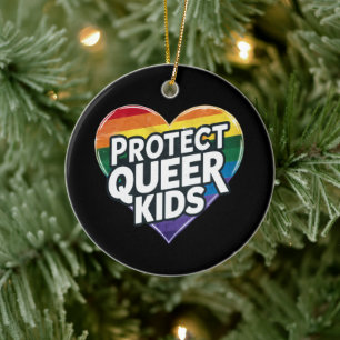 Schützen Sie Quee Kids Rainbow Herz LGBT Prix Keramik Ornament