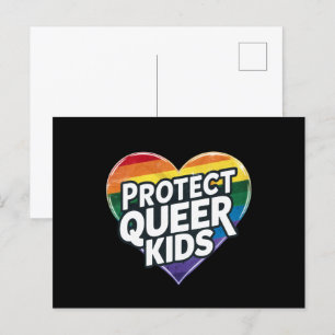 Schützen Sie Quee Kids Rainbow Herz LGBT Prix Postkarte