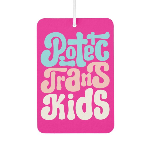 Schützen Sie Trans Kids Car Freshener Autolufterfrischer (Vorderseite)