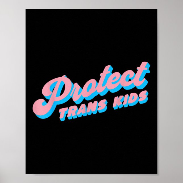Schützen Sie Trans Kids LGBs Stolz Que Poster (Vorne)