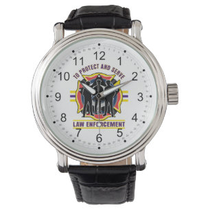 Schützen Sie und dienen Sie Polizei Armbanduhr