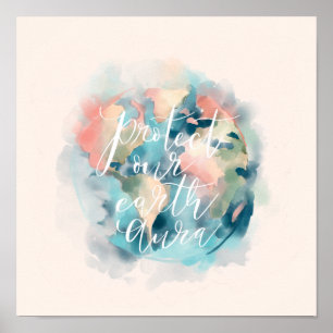 Schützen Sie unsere Aura Wasserfarbe Gerettet unse Poster