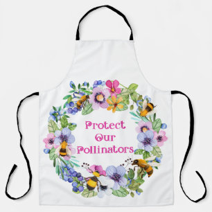 Schützen Sie unsere Bestäuber und Blume Schürze