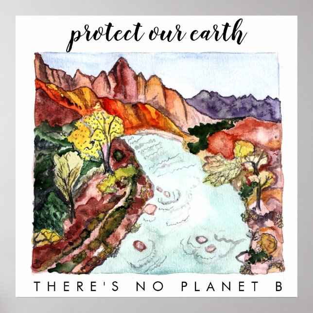 SCHÜTZEN SIE UNSERE ERDE Zion Nationalpark Waterco Poster (Vorne)