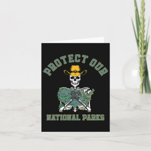 Schützen Sie unsere Nationalparkkarte Retro Skelet Karte