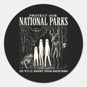 Schützen Sie unsere Nationalparks oder heimsuchen Runder Aufkleber