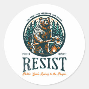 Schützen Sie unsere Nationalparks Resist Alt Uns Runder Aufkleber
