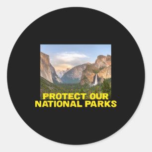 Schützen Sie unsere Nationalparks - Wandern Runder Aufkleber
