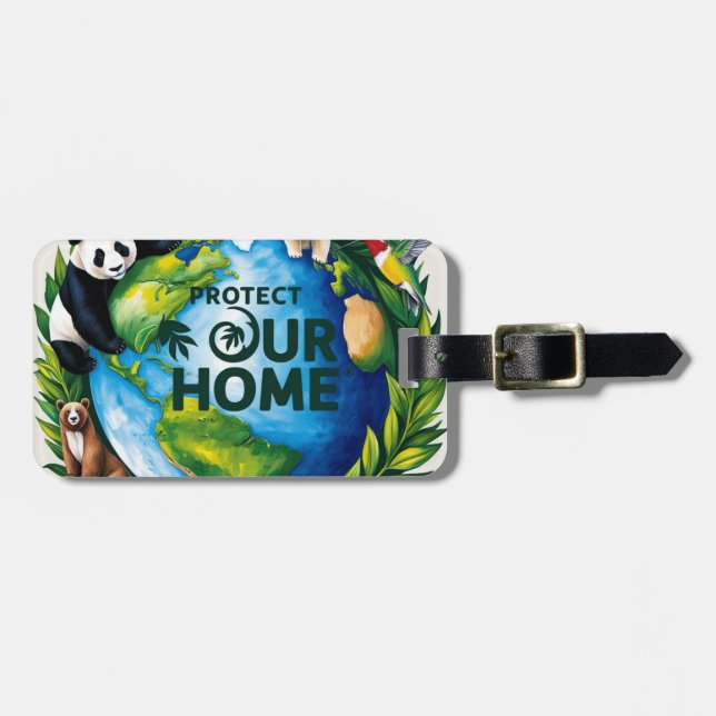 Schützen Sie unsere virale Öko-freundliche Globe-K Gepäckanhänger (Vorderseite horizontal)