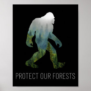 Schützen Sie unsere Wälder, das T-Shirt des Bigfoo Poster