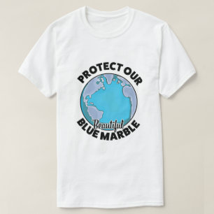 Schützen Sie unseren schönen blauen Marmor T-Shirt