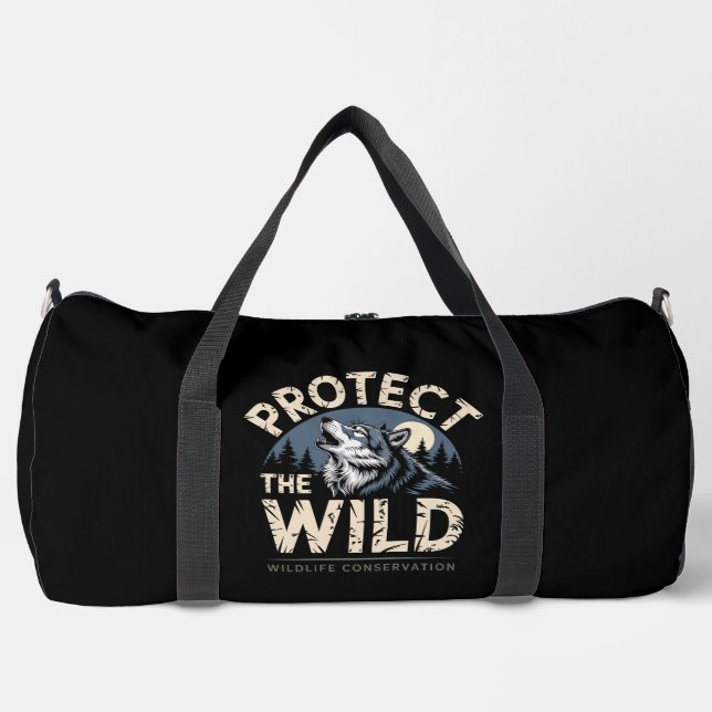 Schützen Sie wilde Wildtiererhaltung Wolf Duffle Bag (Vorderseite)