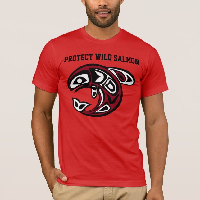 Schützen Sie wildes LachsShirt T-Shirt (Vorderseite)