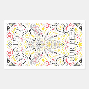 schützen unsere Bienen Rechteckiger Aufkleber