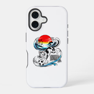 Schützende japanische Fußballkatze für Anime- und iPhone 16 Hülle