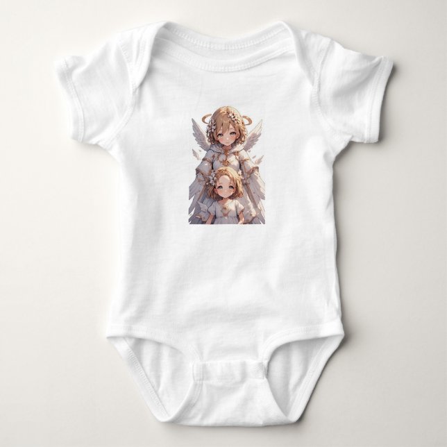 Schutzengel Baby Mädchen Bodysuit Strampler (Vorderseite)