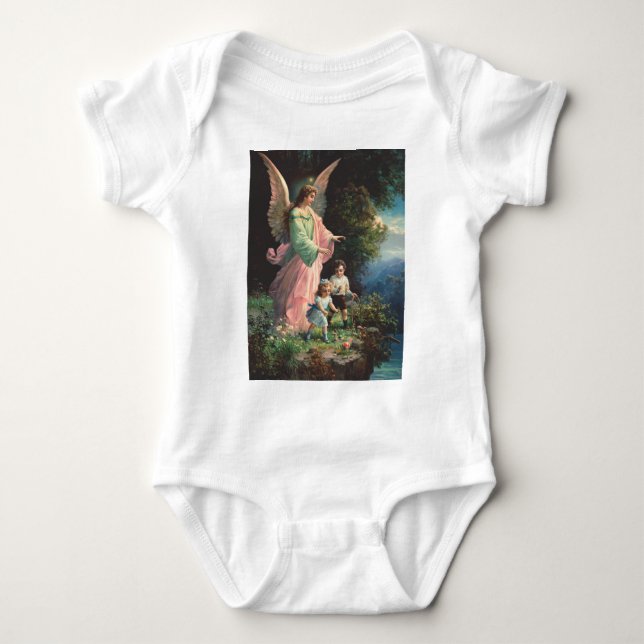 Schutzengel, der Kinder in der Nähe einer Brücke s Baby Strampler (Vorderseite)