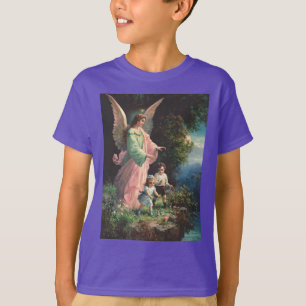 Schutzengel, der Kinder in der Nähe eines Sims sch T-Shirt