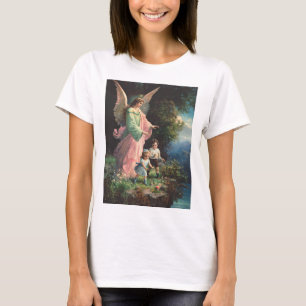 Schutzengel, der Kinder in der Nähe eines Sims sch T-Shirt