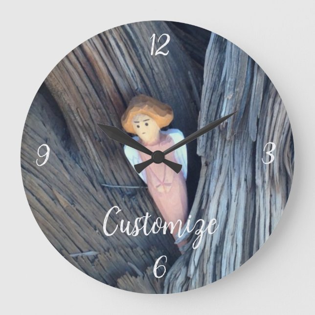 Schutzengel in der Baumkronenbucht Große Wanduhr (Vorderseite)