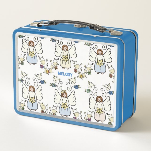 Schutzengel Metall-Lunchbox Metall Brotdose (Rückseite)