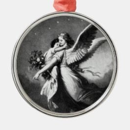 Schutzengel nachts silbernes ornament