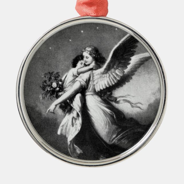 Schutzengel nachts silbernes ornament (Vorne)