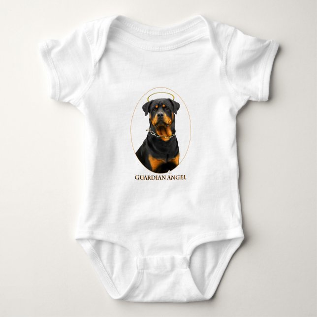 Schutzengel rottweiler Halo Baby Strampler (Vorderseite)