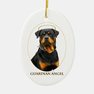 Schutzengel rottweiler Haloverzierung Keramikornament