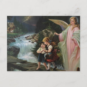Schutzengel und Kinder Lindberg Bild Postkarte