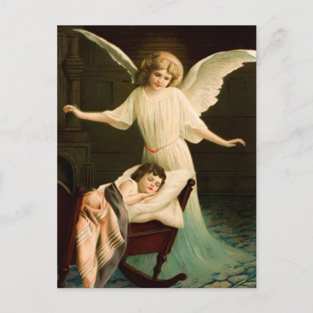 Schutzengel und Schlafende Kind Postkarte (Vorderseite)