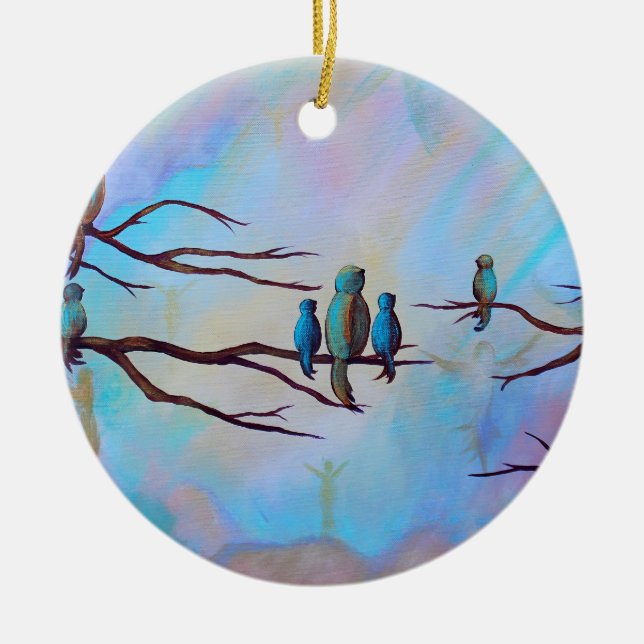 Schutzengel-Verzierung Keramikornament (Vorne)