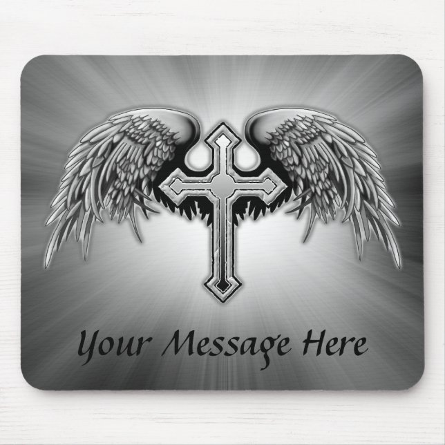 Schutzengel Winged Querentwurf Mousepad (Vorne)